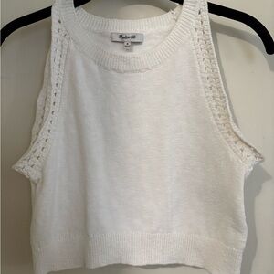 Madewell, sleeveless white crop top